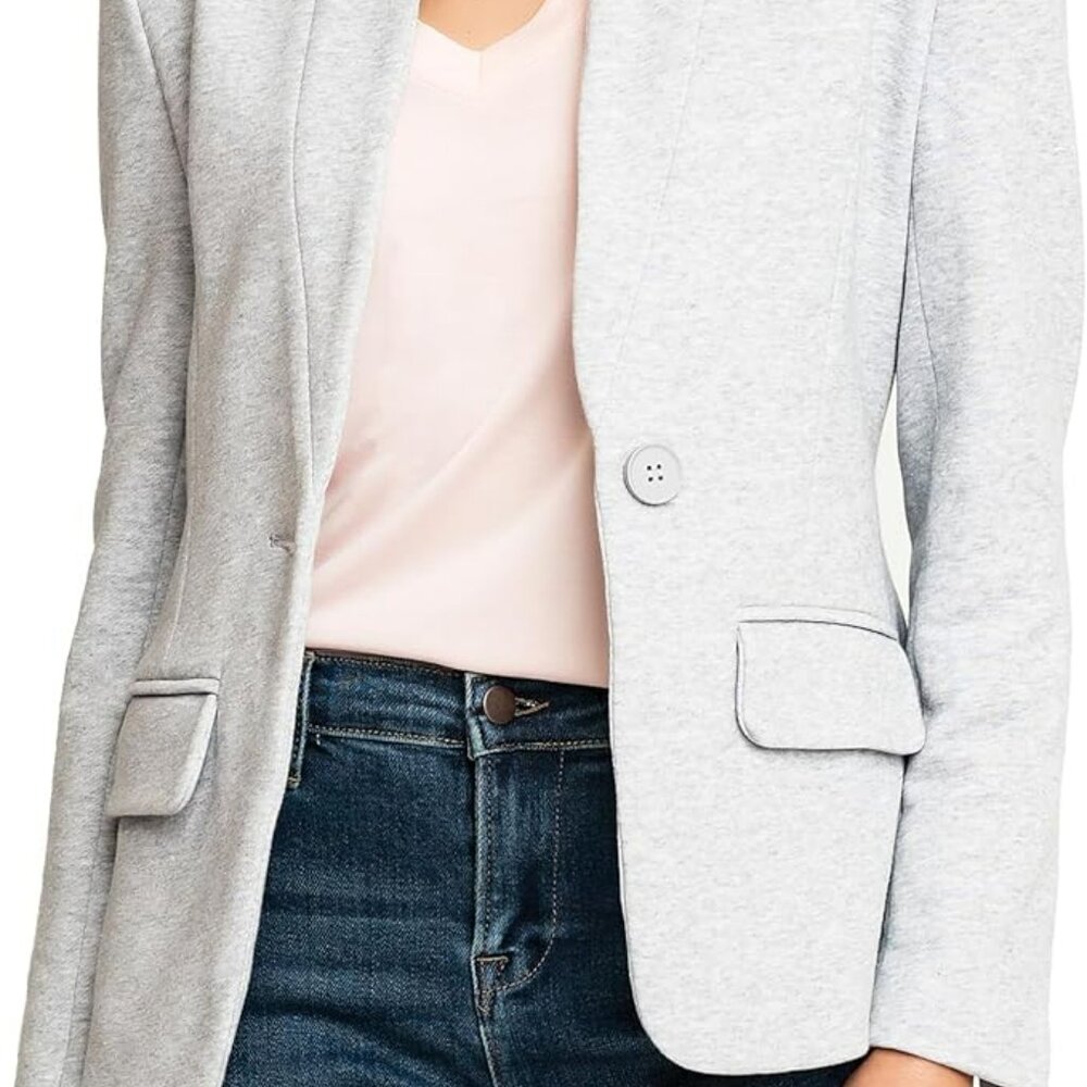 Inverted Notch Collar Knit Blazer XL – Grey NWT